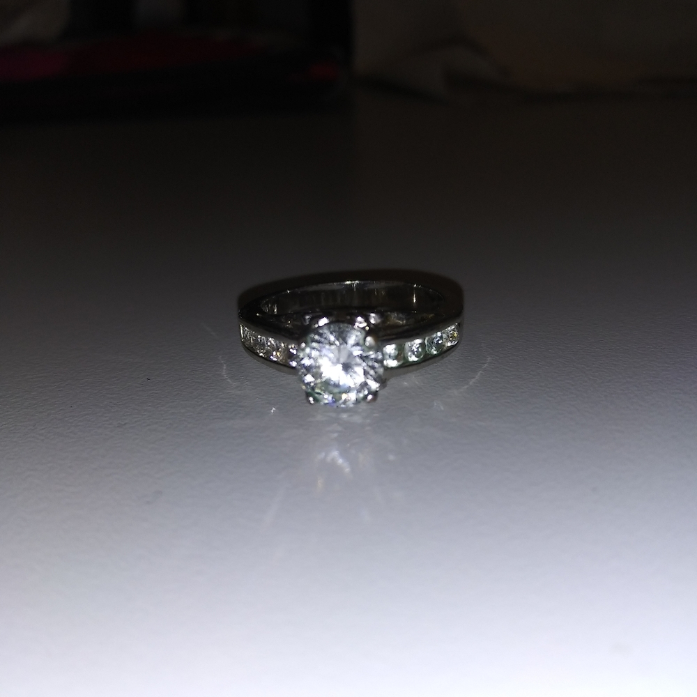 Silver engagement ring